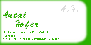 antal hofer business card